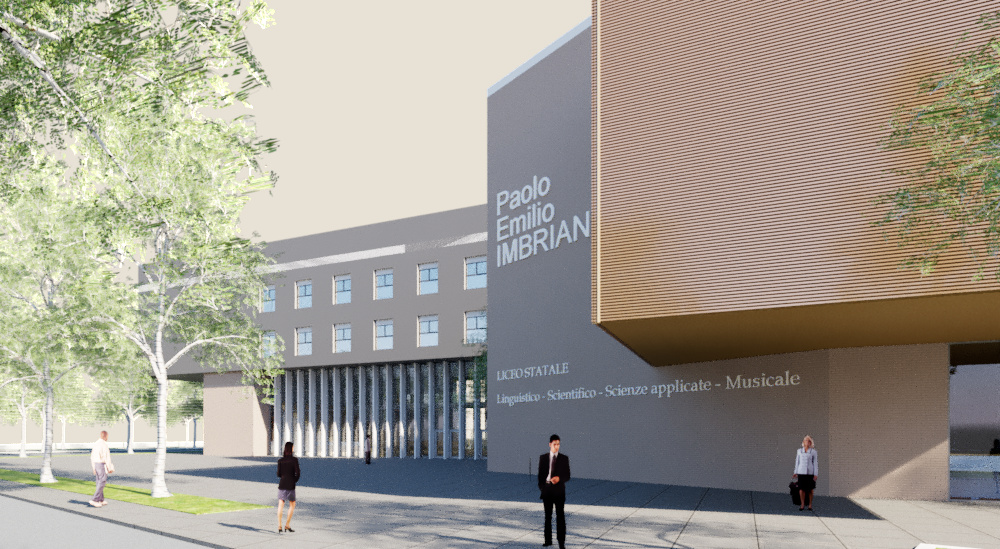 Render del PFTE integrato del nuovo Liceo P.E. Imbriani ad Avellino