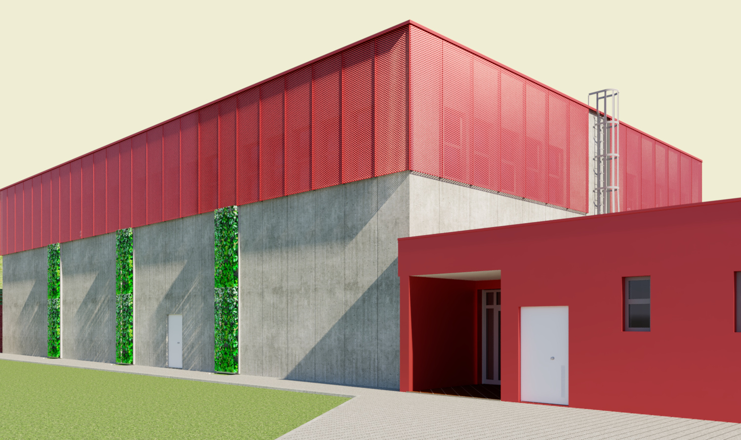 Vista tridimensionale del progetto esecutivo della nuova palestra del Liceo Artistico P.A. De Luca ad Avellino
