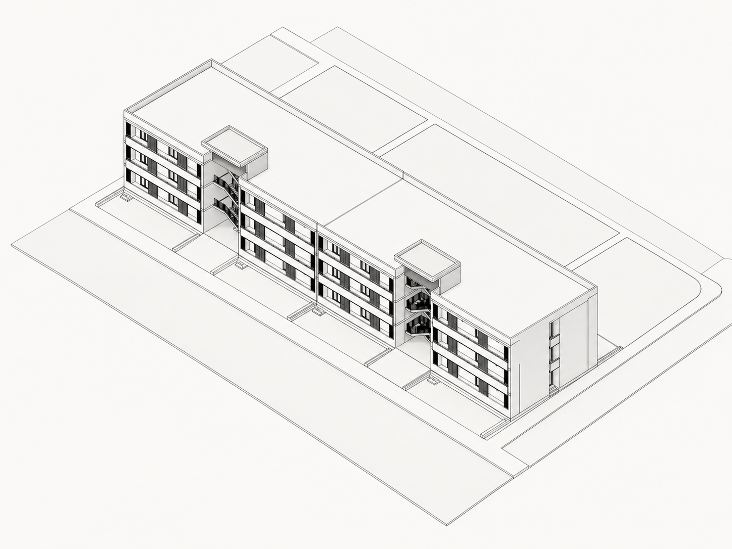 Modello BIM dello Studentato Caserma Pisacane a Modena per il coordinamento architettonico-strutturale